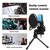 Kép 8/11 - RGB hétszínű világító USB kondenzátor mikrofon játékhoz és videózáshoz