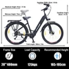 Kép 5/13 - TTGO LK-ZZ-28ST városi elektromos kerékpár, 700C*45C gumik, női E kerékpár, 250W motor, 36V 20Ah akkumulátor - Fekete