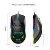 Kép 4/19 - HXSJ J900 USB vezetékes játékegér, RGB játékegér hat állítható DPI-vel - Fekete