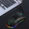Kép 8/19 - HXSJ J900 USB vezetékes játékegér, RGB játékegér hat állítható DPI-vel - Fekete