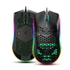 Kép 12/19 - HXSJ J900 USB vezetékes játékegér, RGB játékegér hat állítható DPI-vel - Fekete