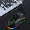 Kép 13/19 - HXSJ J900 USB vezetékes játékegér, RGB játékegér hat állítható DPI-vel - Fekete