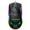 Kép 1/19 - HXSJ J900 USB vezetékes játékegér, RGB játékegér hat állítható DPI-vel - Fekete