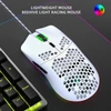 Kép 4/11 - HXSJ J900 USB vezetékes játékegér, RGB játékegér hat állítható DPI-vel - Fehér