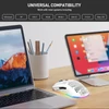 Kép 3/13 - Vezeték nélküli játék egér, 3 módú BT 5.3 + 2.4G + USB-C, színes LED 800-3600 mozgási sebesség - Fehér
