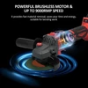 Kép 2/9 - Vezeték nélküli sarokcsiszoló 21V, 9000RPM, 4.0Ah akkumulátorral, állítható fogantyúval vágáshoz, csiszoláshoz, polírozáshoz és rozsdaeltávolításhoz
