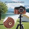 Kép 3/8 - Félkamera tok Fuji XS10-hez, PU bőr, vállpánttal, nyitható aljjal, markolattal, védőtok - Barna