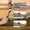 Kép 11/20 - A6 hordozható gimbal stabilizátor okostelefonhoz, kihúzható szelfibot állvány LED fény, távirányítóval vloghoz és élő közvetítéshez