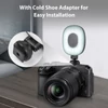 Kép 5/10 - 2 db zsebre rakható LED videólámpa, kamera fényképező LED fény, 3 világítási mód, 3 fokozatú fényerő, beépített akku, vakupapucs adapterrel