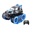 Kép 1/15 - Távirányítós kaszkadőr autó, 2.4 GHz 4WD, kétoldalas, vízen és terepen járó játékautó fiúknak és lányoknak - Kék