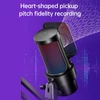 Kép 11/14 - USB gaming mikrofon készlet, RGB világítás, kardioid mód, némítás, hangerőszabályzó, állvánnyal, iOS/Android/Windows/MacOS kompatibilis - Fekete