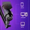 Kép 9/14 - USB gaming mikrofon készlet, RGB világítás, kardioid mód, némítás, hangerőszabályzó, állvánnyal, iOS/Android/Windows/MacOS kompatibilis - Pink