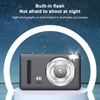 Kép 5/8 - H10 digitális gyerek fényképezőgép 4K videó funkcióval, 64MP felbontással és 18x zoommal - Fekete