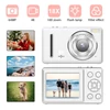 Kép 6/12 - H10 digitális gyerek fényképezőgép 4K videó funkcióval, 64MP felbontással és 18x zoommal - Fehér