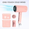 Kép 7/9 - Pretfy 2000W hajszárító erős légárammal gyors szárításhoz, hidratáló, otthoni, szállodai és fodrászszalonokba - Pink
