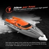 Kép 18/18 - 2,4 GHz-es 4 csatornás RC hajó, 30 km/h sebességű, IPV7 vízálló versenyhajó gyerekeknek és felnőtteknek - Narancs, 2 akkumulátor