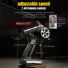 Kép 5/6 - 2.4 GHz 70 km/h nagy sebességű 1/16 off-road RC teherautó 4WD versenyző mászó autó kefe nélküli motorral és LED fénnyel - Zöld, 3 akkumulátor