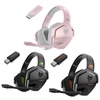 Kép 5/8 - NUBWO G06 2.4G vezeték nélküli gaming fejhallgató mikrofonnal, 3,5 mm-es vezetékes sport fülhallgató, zajcsökkentés - Fekete