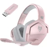 Kép 1/8 - NUBWO G06 2.4G vezeték nélküli gaming fejhallgató mikrofonnal, 3,5 mm-es vezetékes sport fülhallgató, zajcsökkentés - Pink