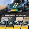 Kép 8/14 - Távirányítós drift autó, 2.4GHz elektromos kaszkadőr jármű 360°-os forgással, terepgumik, LED fények, karácsonyi ajándék fiúknak-lányoknak - Kék, 1 akkumulátor