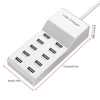 Kép 8/11 - 50W USB töltőállomás, 10 portos USB töltő Hordozható töltő több eszközhöz: okostelefonok, tabletek, laptopok, okosórák