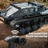 Kép 8/15 - Lánctalpas távirányítós tank LED világítással és 360°-os forgással - Szürke, 3 akkumulátor