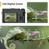 Kép 8/11 - 4K digitális kamera, 64MP dupla lencse, 2.8" IPS kijelző, autofókusz, 16X zoom, 20 szűrő, vaku, 32GB TF kártya, 2 akkumulátor, ajándék diákoknak