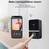 Kép 2/16 - Okos ajtókamera csengőhanggal, infravörös éjjellátóval, 2.4G WiFi, vezeték nélküli, kétirányú hang, villa/lakás/iroda ajtóhoz – Fekete