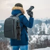 Kép 11/16 - Fényképezőgép hátizsák nagy kapacitású kamera táska laptop rekesszel állványtartóval esővédővel - Szürke