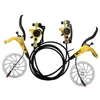 Kép 1/4 - E-bike hidraulikus fékszett 160 mm tárcsákkal, első-hátsó hidraulikus fékkar elektromos kerékpárhoz, rollerhez - Arany