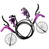 Kép 4/4 - E-bike hidraulikus fékszett 160 mm tárcsákkal, első-hátsó hidraulikus fékkar elektromos kerékpárhoz, rollerhez - Lila