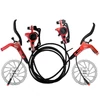 Kép 1/10 - E-bike hidraulikus fékszett 160 mm tárcsákkal, első-hátsó hidraulikus fékkar elektromos kerékpárhoz, rollerhez - Piros
