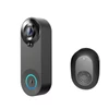 Kép 5/14 - Vezeték nélküli videó kapucsengő kamera 1080p hd, kétirányú hang, 5m éjjellátó, pir emberérzékelés, felhő, ipx6, wifi - Fekete