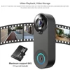 Kép 8/14 - Vezeték nélküli videó kapucsengő kamera 1080p hd, kétirányú hang, 5m éjjellátó, pir emberérzékelés, felhő, ipx6, wifi - Fekete