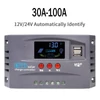 Kép 9/14 - Napelemes vezérlő 12V/24V automatikus azonosítás LCD kijelzővel, dupla USB-s töltésszabályzó - 70A