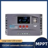 Kép 13/14 - Napelemes vezérlő 12V/24V automatikus azonosítás LCD kijelzővel, dupla USB-s töltésszabályzó - 70A