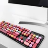 Kép 4/14 - Mofii Sweet vezeték nélküli billentyűzet és egér szett, színes, kör alakú billentyűkkel, PC/laptophoz - Fekete