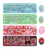 Kép 5/14 - Mofii Sweet vezeték nélküli billentyűzet és egér szett, színes, kör alakú billentyűkkel, PC/laptophoz - Fekete