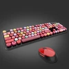Kép 12/14 - Mofii Sweet vezeték nélküli billentyűzet és egér szett, színes, kör alakú billentyűkkel, PC/laptophoz - Fekete
