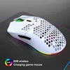 Kép 10/20 - HXSJ T66 RGB 2.4G vezeték nélküli gamer egér, RGB világítás, tölthető, állítható DPI, ergonomikus - Fehér