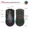 Kép 17/20 - HXSJ T66 RGB 2.4G vezeték nélküli gamer egér, RGB világítás, tölthető, állítható DPI, ergonomikus - Fekete