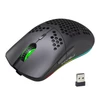 Kép 1/20 - HXSJ T66 RGB 2.4G vezeték nélküli gamer egér, RGB világítás, tölthető, állítható DPI, ergonomikus - Fekete