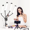 Kép 6/12 - Rugalmas, 4 karos LED videólámpa, 3200K-5600K, állítható, telefontartóval, 2 m fém állvánnyal, hordtáskával