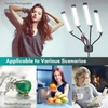 Kép 10/12 - Rugalmas, 4 karos LED videólámpa, 3200K-5600K, állítható, telefontartóval, 2 m fém állvánnyal, hordtáskával