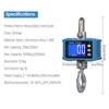 Kép 12/12 - Digitális függőmérleg 1000 kg/2204 lb hordozható darumérleg LCD háttérvilágítással, ipari kampós mérleg építkezéshez, utazáshoz, piacra, horgászathoz - Kék