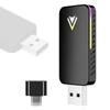 Kép 1/10 - Vezeték nélküli átalakító 2 az 1-ben autós vezetékesről vezeték nélküli modul USB-A/USB-C, hangulatvilágítással