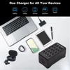 Kép 8/16 - Usb-c töltőblokk több porttal, 20 portos 100w intelligens usb töltő, gyorstöltő, usb-c töltőállomás több eszközhöz, biztonsági védelemmel
