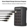 Kép 9/16 - Usb-c töltőblokk több porttal, 20 portos 100w intelligens usb töltő, gyorstöltő, usb-c töltőállomás több eszközhöz, biztonsági védelemmel