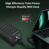 Kép 14/16 - Usb-c töltőblokk több porttal, 20 portos 100w intelligens usb töltő, gyorstöltő, usb-c töltőállomás több eszközhöz, biztonsági védelemmel