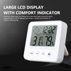 Kép 14/14 - Digitális beltéri hőmérő és páratartalom-mérő LCD kijelzővel, idő, komfortjelző, ébresztő, ℃/℉, otthon/iroda - Háttérvilágítás nélkül